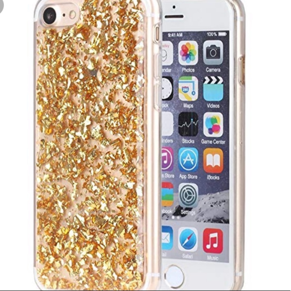 Metallic Gold Foil Flakes Case